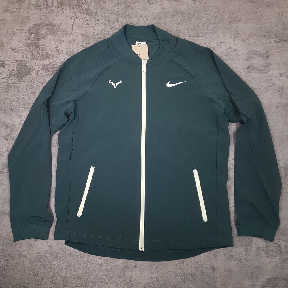 NIKE Dri-Fit Rafa Nadal Tennis Jacket Mens Size XL Deep Jungle‎ Green